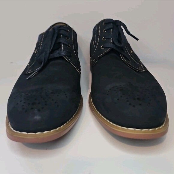 Stacey Adams Madison Navy Blue Leather Shoes Size 8.5 M  25352-410 Memory Foam main image 4